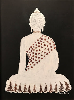 White Buddha On Black - Shawl Cactus