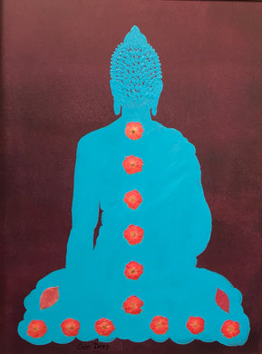 Turquoise Buddha on Bordeux