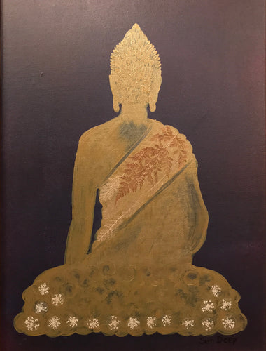 Golden Buddha On Bordeux - Shawl